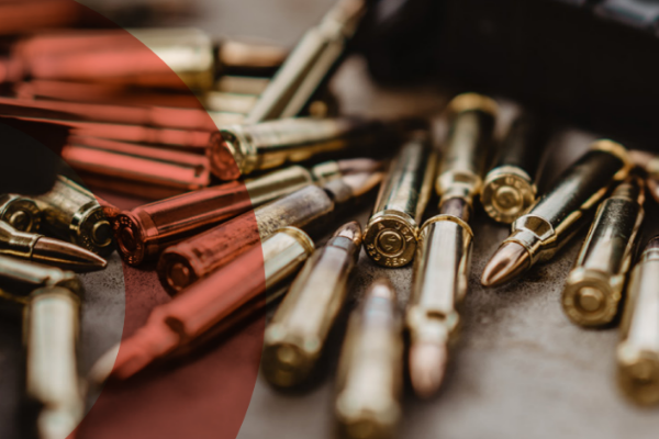 Photo of bullets illustrating addiction to weapons